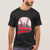 Baltimore Cityscape Baseball T-Shirt (Vorderseite)