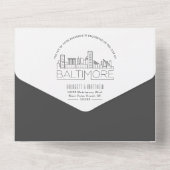 Baltimore Deko Skyline | Hochzeit All In One Einladung (Rückseite)