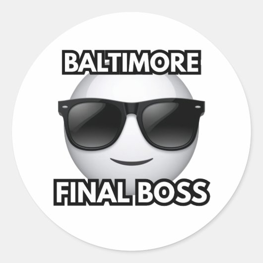 Baltimore Final Boss Cool Emoji Sticker (Vorderseite)