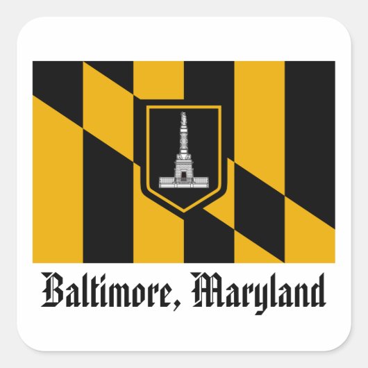 Baltimore Flag Quadratischer Aufkleber (Vorderseite)