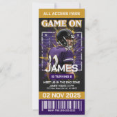 Baltimore Football Ticket Birthday Invitation Einladung (Vorderseite)