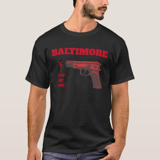 Baltimore-Gewehr-Gewalt T-Shirt (Vorderseite)