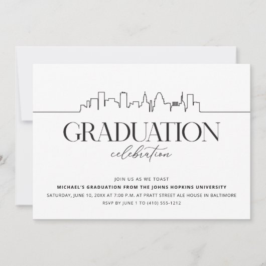 Baltimore Graduation Party Einladung (Vorderseite)