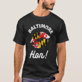 Baltimore Hon Maryland Girl MD State Flag Lips Kis T-Shirt (Vorderseite)