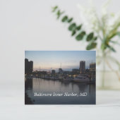 Baltimore Innenhafen bei Nacht Postkarte (Stehend Vorderseite)