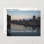 Baltimore Innenhafen bei Nacht Postkarte (Vorne/Hinten)