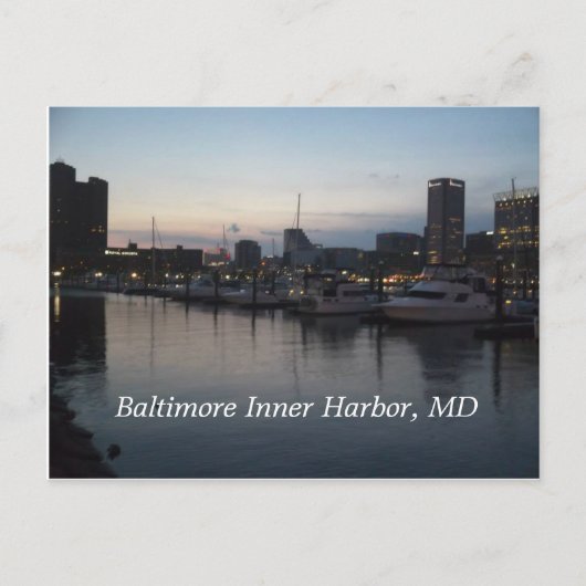 Baltimore Innenhafen bei Nacht Postkarte (Vorderseite)