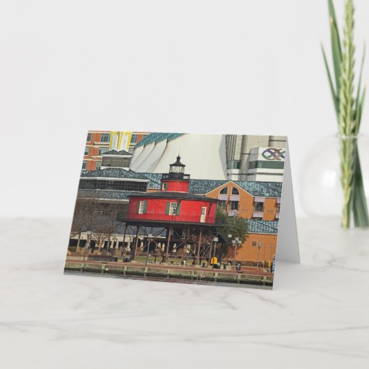 Baltimore Innenhof Seven Foot Knoll Leuchtturm Karte (Vorderseite)