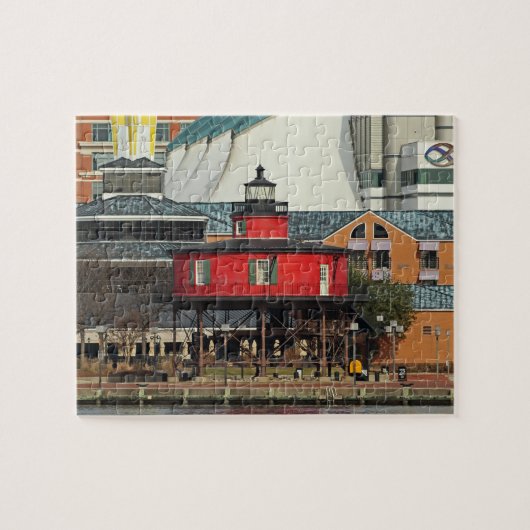 Baltimore Innenhof Seven Foot Knoll Leuchtturm Puzzle (Horizontal)