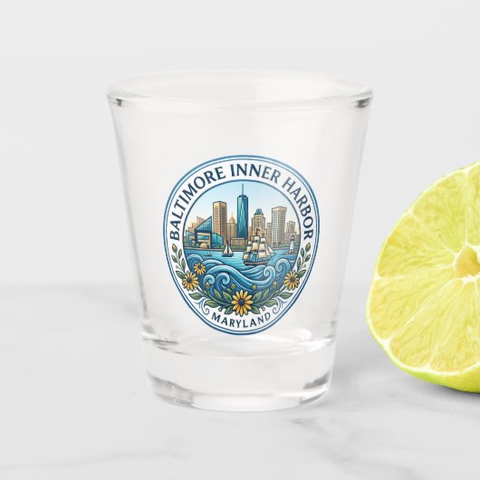 Baltimore Inner Harbor Maryland Schnapsglas (Vorderseite)