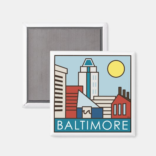 Baltimore Inner Harbour Magnet (Vorderseite/Rückseite)