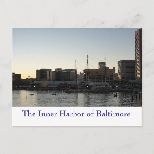 Baltimore Inner Harbour Postkarte (Vorderseite)