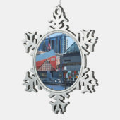 Baltimore Inner Harbour Schneeflocken Zinn-Ornament (Rechts)