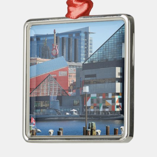 Baltimore Inner Harbour Silbernes Ornament (Links)