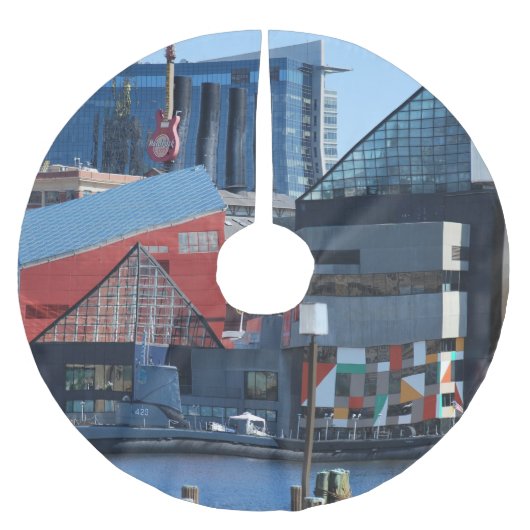 Baltimore Innere Hafen Tree Skirt, Bmore Polyester Weihnachtsbaumdecke (Vorderseite)