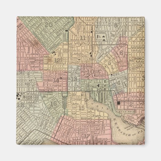 Baltimore Karte von Mitchell Magnet (Vorne)