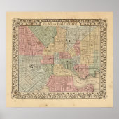 Baltimore Karte von Mitchell Poster (Vorne)