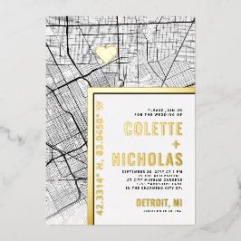 Baltimore Liebe Locator | Städtische Hochzeit Folieneinladung