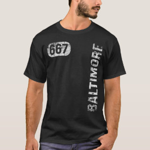 Baltimore Maryland 667 Area Code Vintag Retro T-Shirt