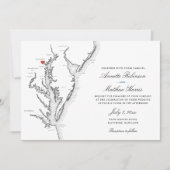 Baltimore Maryland All-in-One QR Code UAWG Wedding Einladung (Vorderseite)