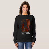 Baltimore Maryland American Flag Baseball Weathere Sweatshirt (Vorne ganz)