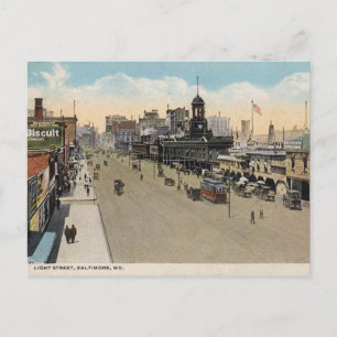 Baltimore, Maryland, Ansicht von Light St Vintage Postkarte