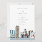 BALTIMORE MARYLAND Aquarell Illustration Hochzeit Einladung (Vorderseite)
