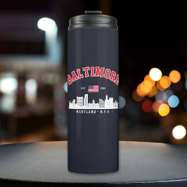 Baltimore Maryland Chic Cityscape Design Thermosbecher