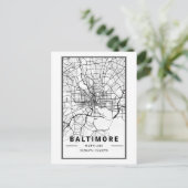 Baltimore, Maryland City Map Minimalistisch Art Postkarte (Stehend Vorderseite)