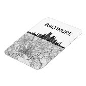 Baltimore Maryland City Skyline mit Karte Magnet (Linke Seite)