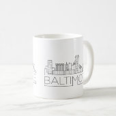 Baltimore, Maryland| City Stylized Skyline Kaffeetasse (VorderseiteRechts)