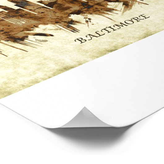 Baltimore Maryland Cityscape Poster (Ecke)