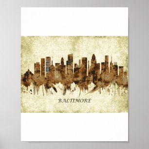 Baltimore Maryland Cityscape Poster