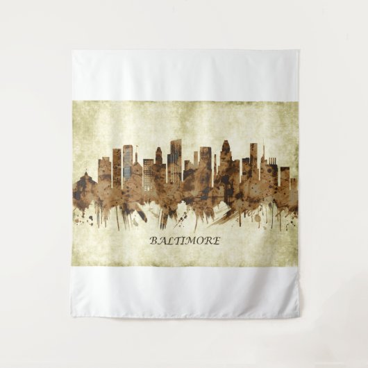 Baltimore Maryland Cityscape Wandteppich (Vorderseite)