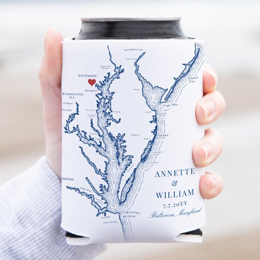 Baltimore Maryland Elegant Wedding Can Cooler Dosenkühler