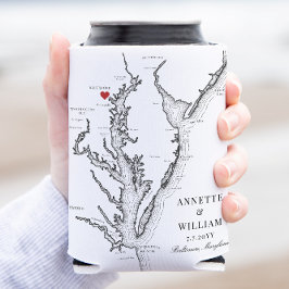 Baltimore Maryland Elegante Schwarz-weiße Hochzeit Dosenkühler