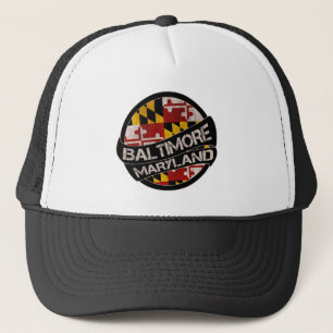 Baltimore Maryland Flaggengrunge LKW-Hut Truckerkappe