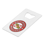 Baltimore Maryland Geldbeutel Flaschenöffner (Vorderseite Schrägansicht)