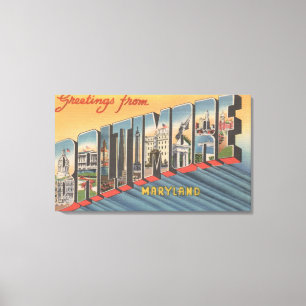 Baltimore, Maryland - große Buchstabe-Szenen 2 Leinwanddruck