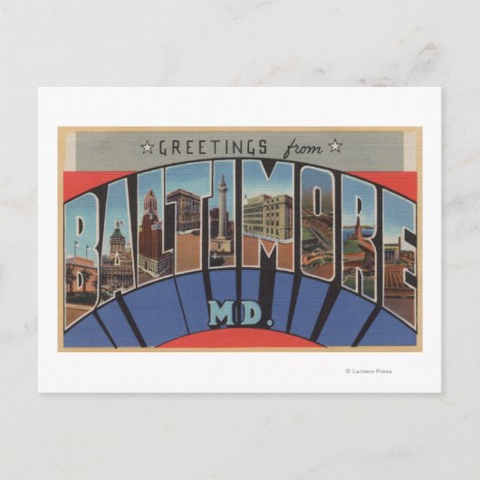 Baltimore, Maryland - Große Buchstabenszenen Postkarte (Vorderseite)