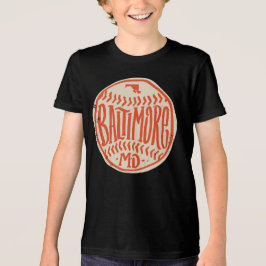Baltimore Maryland HandGezeichnet Baseball Typogra Tri-Blend Shirt