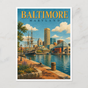 Baltimore Maryland Inner Harbor GeoSaga Postkarte