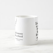 Baltimore Maryland Karte Geschenk Schwarz-Weiß Kaffeetasse (Mittel)