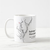 Baltimore Maryland Karte Geschenk Schwarz-Weiß Kaffeetasse (Links)