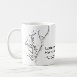 Baltimore Maryland Karte Geschenk Schwarz-Weiß Kaffeetasse