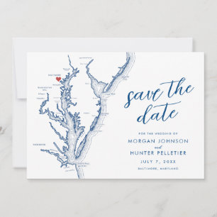 Baltimore Maryland Karte Minimal Moderne Hochzeit