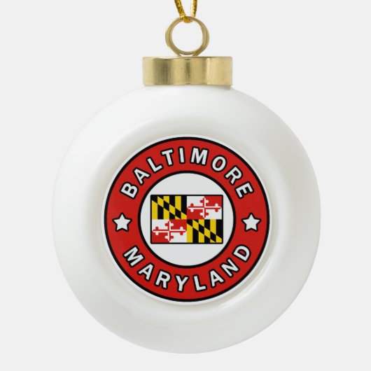 Baltimore Maryland Keramik Kugel-Ornament (Vorderseite)
