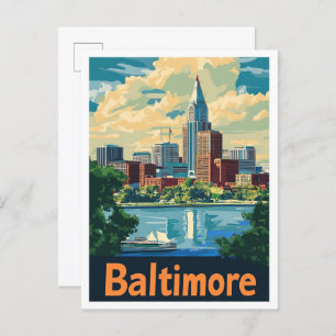 Baltimore Maryland Kunstvoll wandern im Vintage Postkarte