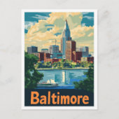 Baltimore Maryland Kunstvoll wandern im Vintage Postkarte (Vorderseite)
