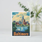 Baltimore Maryland Kunstvoll wandern im Vintage Postkarte (Stehend Vorderseite)